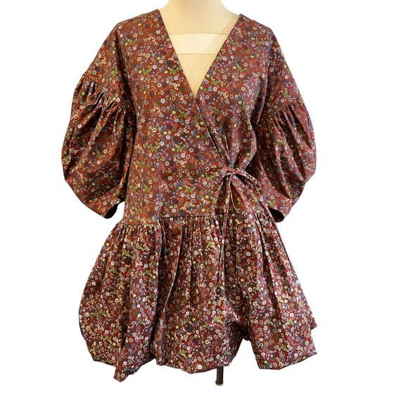 Kika Vargas Floral Mini Dress with Black Collar - Picture 8 of 8